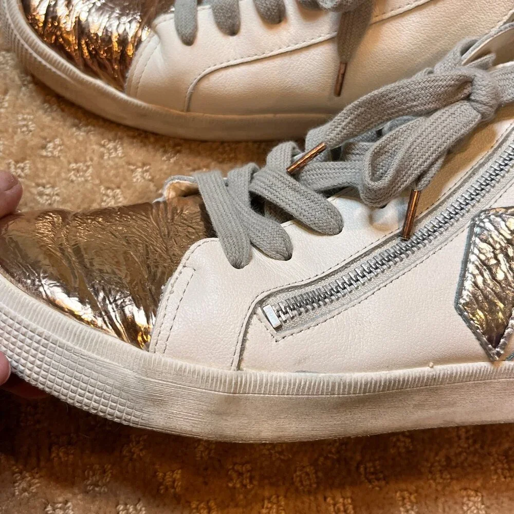 Dolce Vita Zonya Cooper Rose Gold Metallic High Top Sneaker Women’s Size 10 - Picture 8 of 15